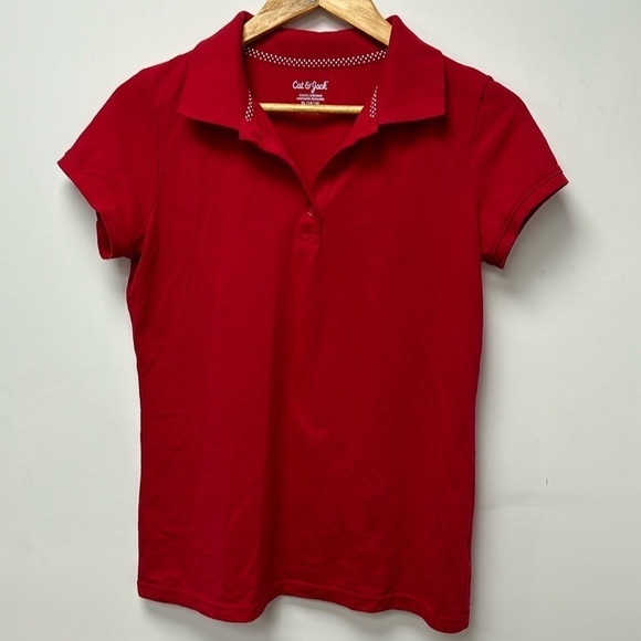 Girls' Short Sleeve Interlock Uniform Polo Shirt - Cat & Jack™ XL 14/16 junior - Picture 2 of 6